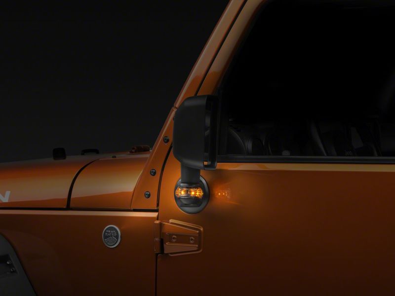 Raxiom 07-18 Jeep Wrangler JK Side Mirrors w/ LED Signal Indicators- Blk - J106890