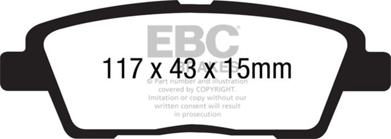 EBC 10-11 Hyundai Genesis 3.8 Redstuff Rear Brake Pads - DP31881C