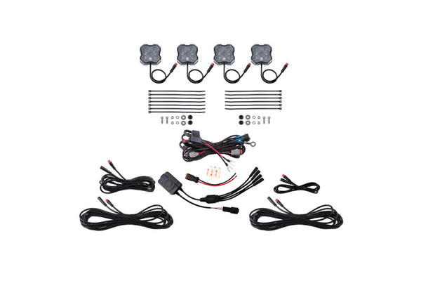 Diode Dynamics RGBW Rock Light Installer Kit w/Controller (4-pack) - DD7740C by Diode Dynamics - front view