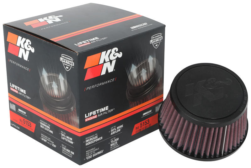 K&amp;N Universal Clamp-On Air Filter 3-15/16in FLG / 5-1/2in B / 4-1/2in T / 3-1/4in H - RU-5153
