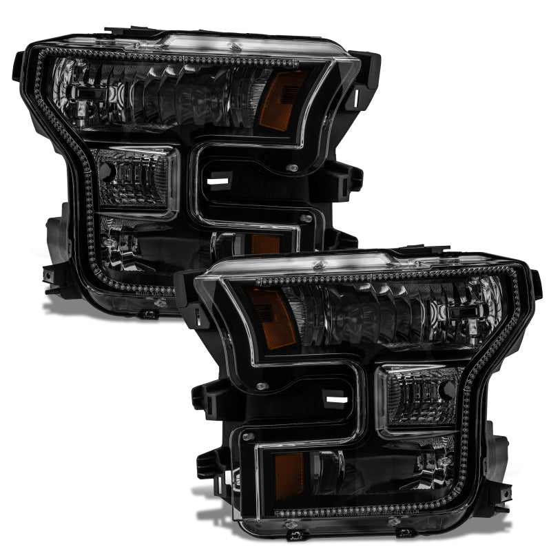 Oracle 15-17 Ford F-150 Dynamic RGB+A Pre-Assembled Headlights Halogen - Blk Edition - SEE WARRANTY - 8201-332