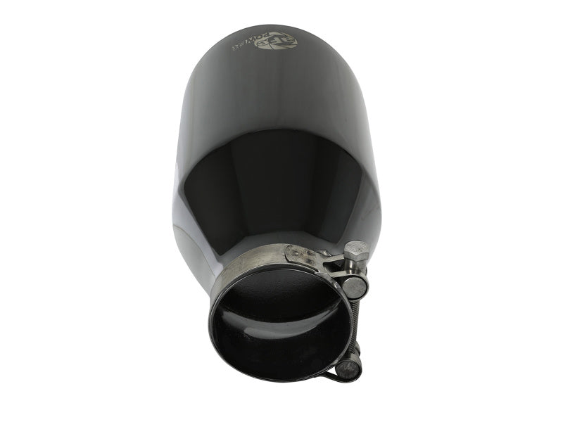 aFe MACH Force-Xp 409 SS Clamp-On Exhaust Tip 2.5in. Inlet / 4.5in. Outlet / 9in. L - Black - 49T25454-B091