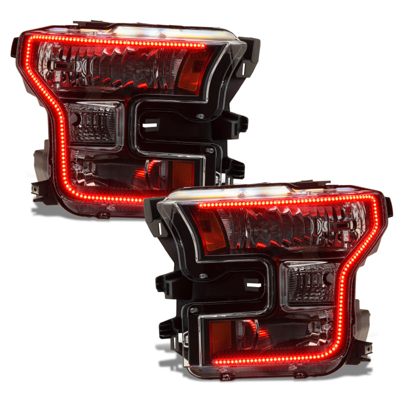 Oracle 15-17 Ford F-150 Dynamic RGB+A Pre-Assembled Headlights Halogen - Blk Edition - SEE WARRANTY - 8201-332