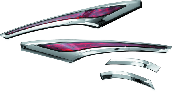 Kuryakyn L.E.D. Saddlebag Accent Swoops 12-17 GL1800 Chrome - 3232 - front view