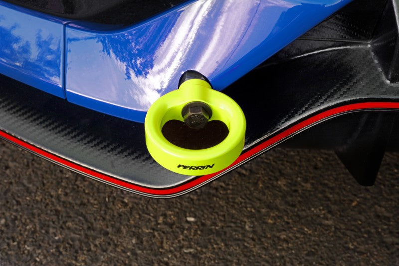 Perrin 10th Gen Civic SI/Type-R/Hatchback Tow Hook Kit (Rear) - Neon Yellow - PHP-BDY-251NY for 2016-2021 Honda Civic - side 