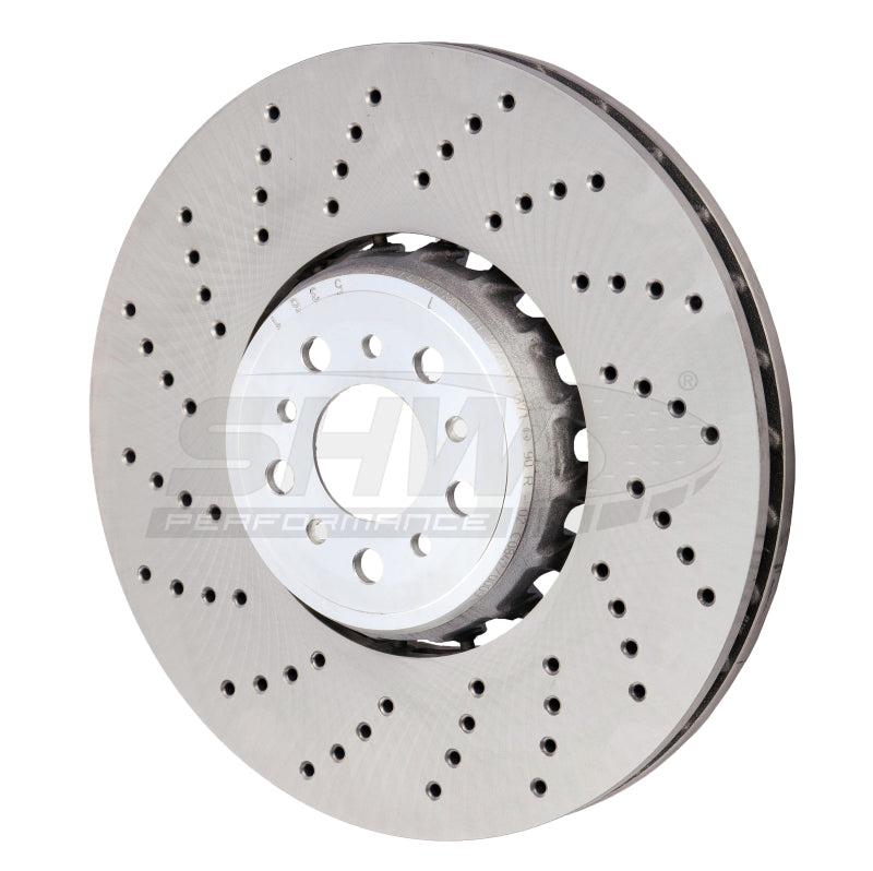 SHW 20-21 BMW X3 M 3.0L Left Front Cross-Drilled Lightweight Brake Rotor (34118054825) - BFL43501 for 2020-2025 BMW X4 - fron