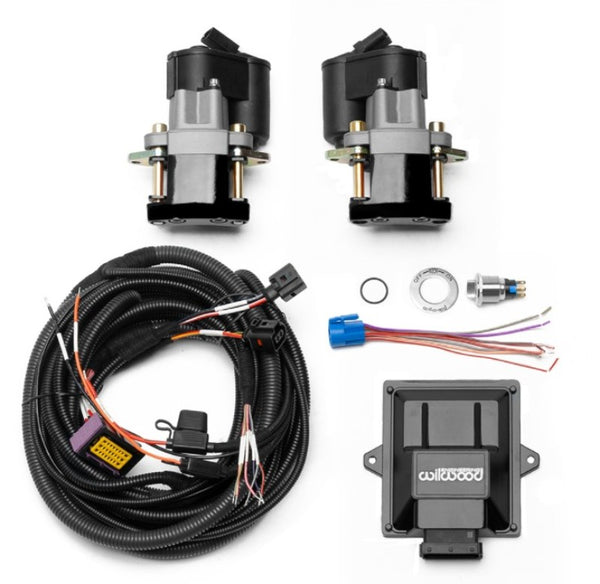 Wilwood Electronic Parking Brake Rear Retrofit Brake Kit - Black Powder Coat Caliper - 140-15979-BK by Wilwood