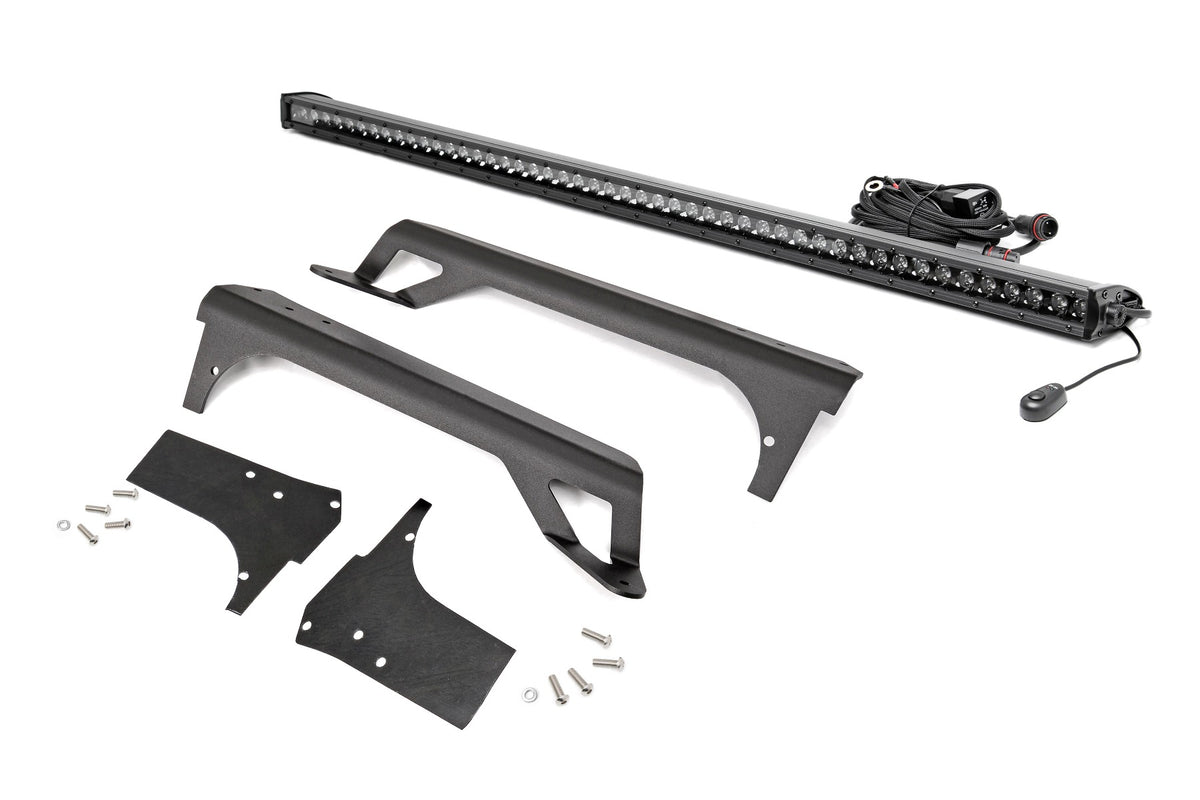 LED Light Kit | Windshield Mount | 50&quot; Black Single Row | Jeep Wrangler TJ (97-06)