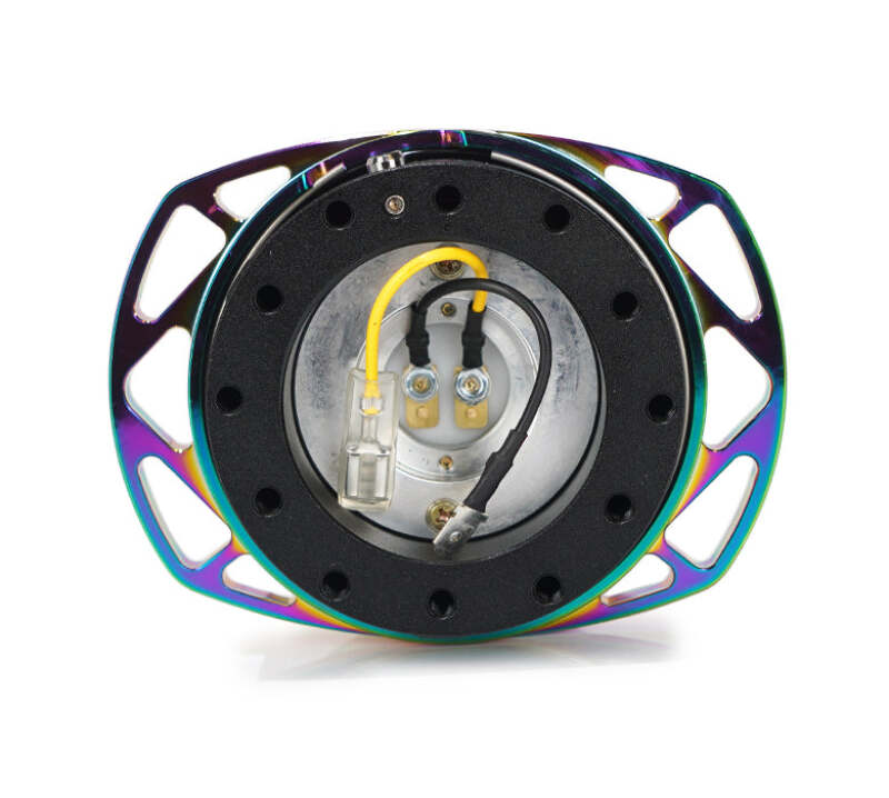 NRG Quick Release Kit Gen 257 - Black Body / Neochrome Cutout Ring - SRK-257BK-MC - close-up view