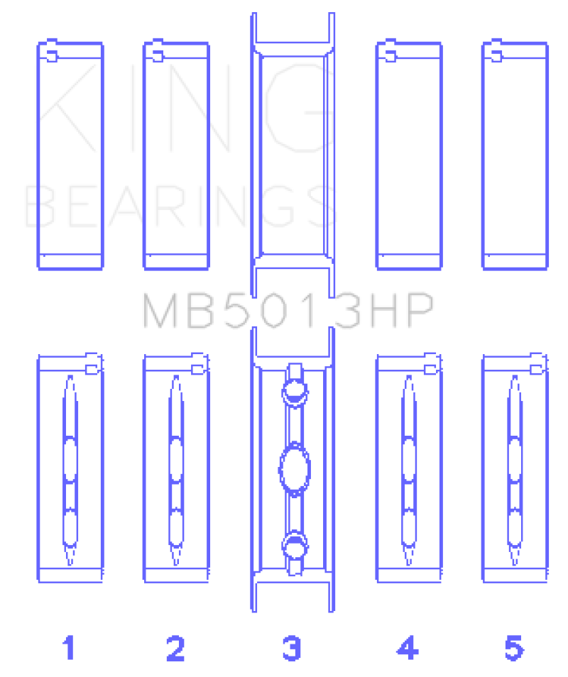 King GMC LS1 / LS6 / LS3 (Size STDX) Bi-Metal Performance Main Bearing Set - MB5013HPSTDX