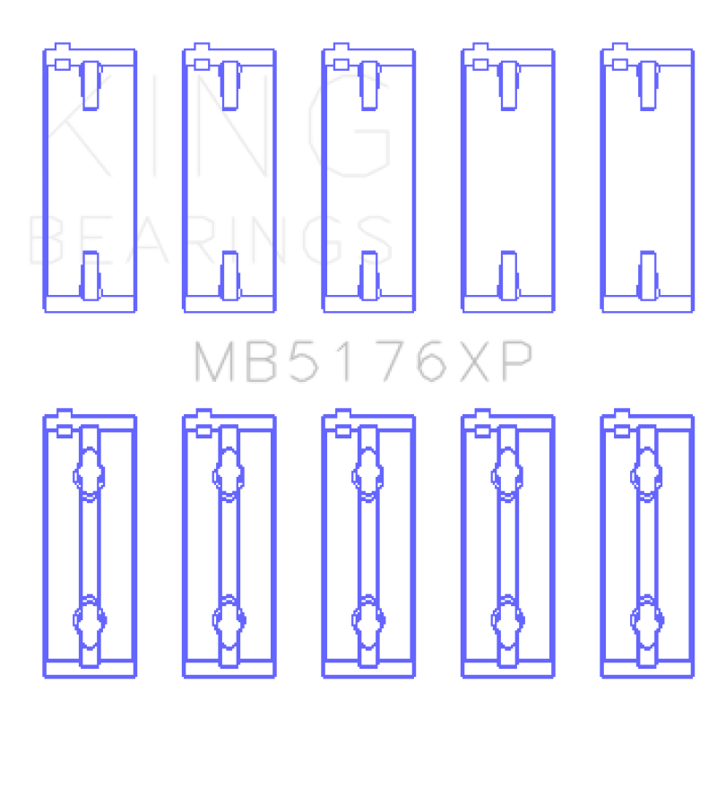 King Mitsuishi 4G91/4G92/4G93 16V (Size STDX) Crankshaft Main Bearing Set - MB5176XPSTDX