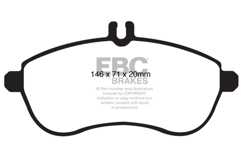 EBC 12-14 Mercedes-Benz C250 (W204) 1.8 Turbo Yellowstuff Front Brake Pads - DP41989R