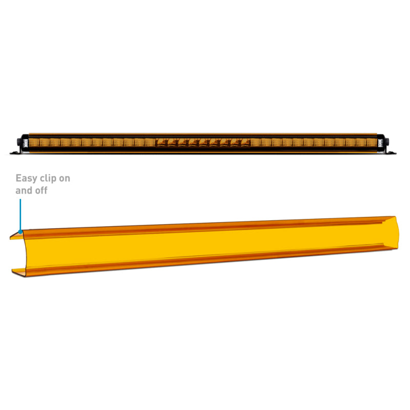 Borne Off-Road Light Bar Cover Single Row 30in Amber - BNLT-COV-SS30YL
