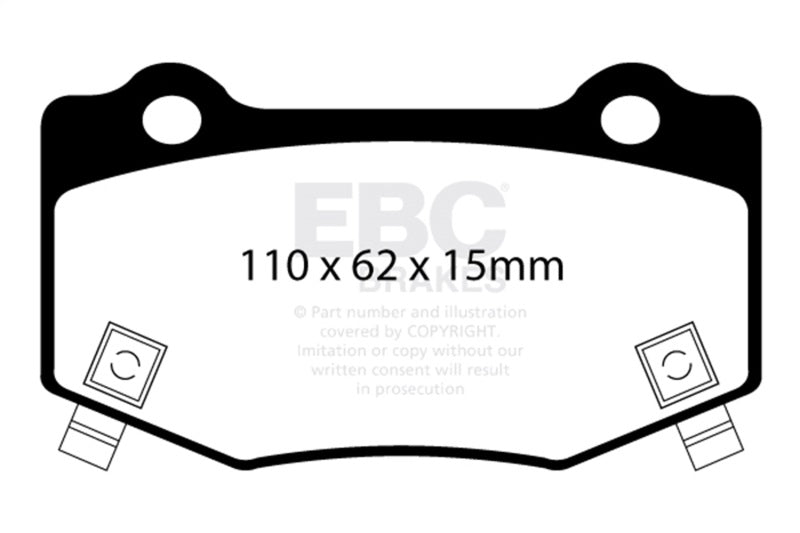 EBC 16+ Cadillac ATS-V 3.6 Twin Turbo Yellowstuff Rear Brake Pads - DP43023R