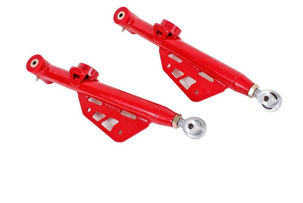BMR 79-98 Fox Mustang Single Adj. Lower Control Arms / Rod End (Polyurethane) - Red - TCA049R for 1979-1998 Ford Mustang - fr