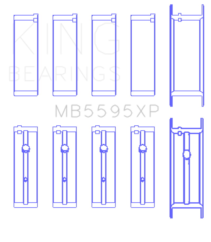 King Nissan KA-24DE (Size 0.50 Oversized) Performance Main Bearing Set - MB5595XP0.5