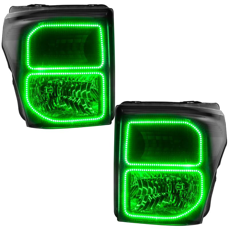 Oracle Ford F250/350 11-16 Halo Kit (Square Ring Design) - ColorSHIFT w/ BC1 Controller SEE WARRANTY - 2383-335 for 2011-2016
