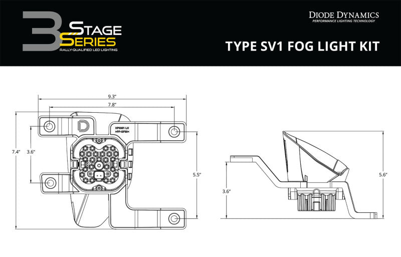 Diode Dynamics SS3 Sport Type SV1 Kit ABL - Yellow SAE Fog - DD7112 for 2016-2019 Chevrolet Silverado 1500 - installed view