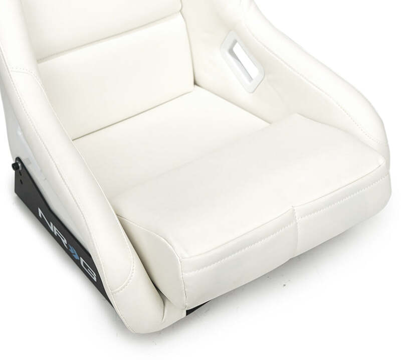 NRG FRP Bucket Seat White Vinyl Material (Large) - FRP-302WT-V - close-up view