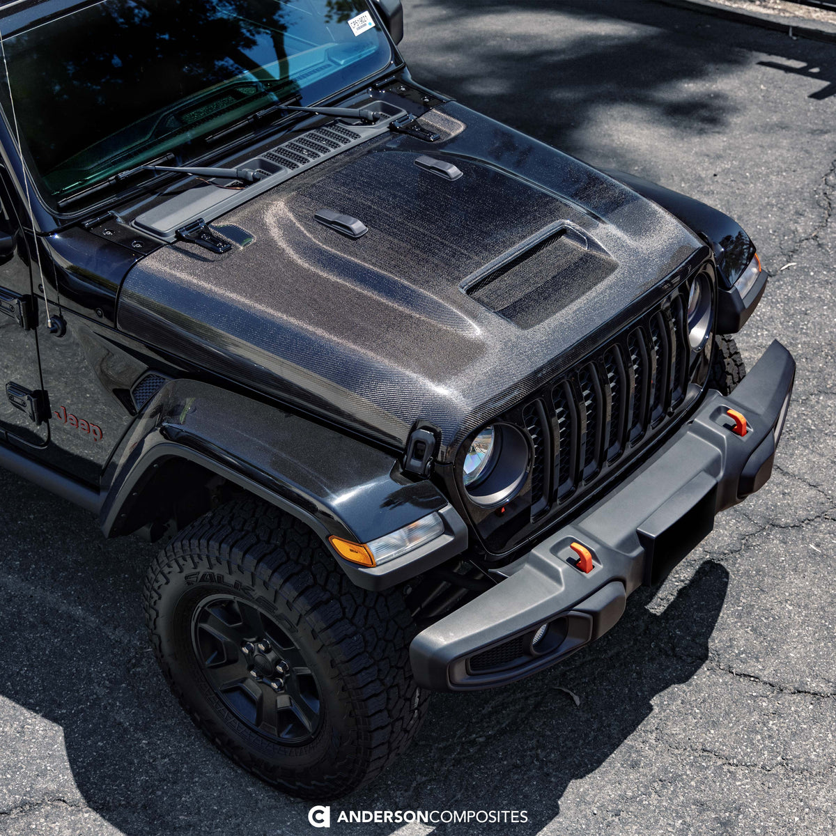 Anderson Composites 20-25 Jeep Gladiator Mohave Type-MO Carbon Fiber Hood - AC-HD20JPJT-MO