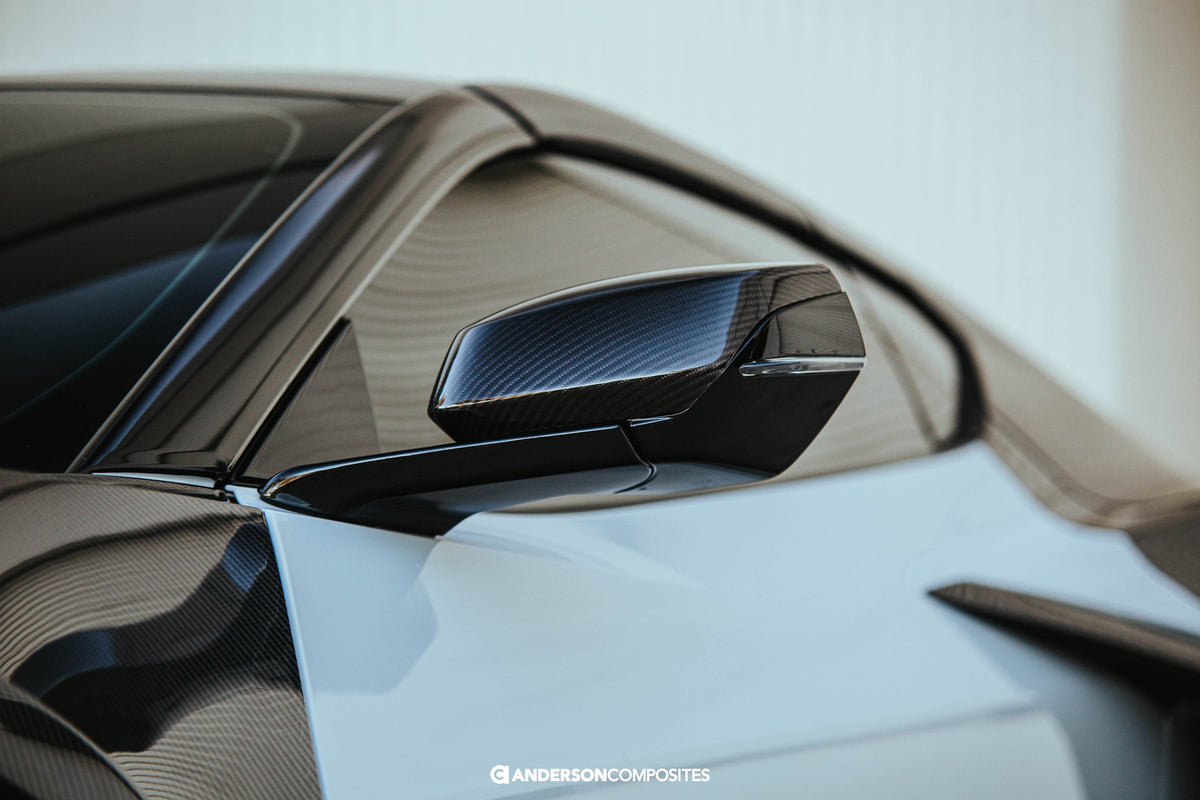 Anderson Composites 20-24 Chevrolet Corvette C8 Stingray Carbon Fiber Mirror Covers - AC-MC20CHC8