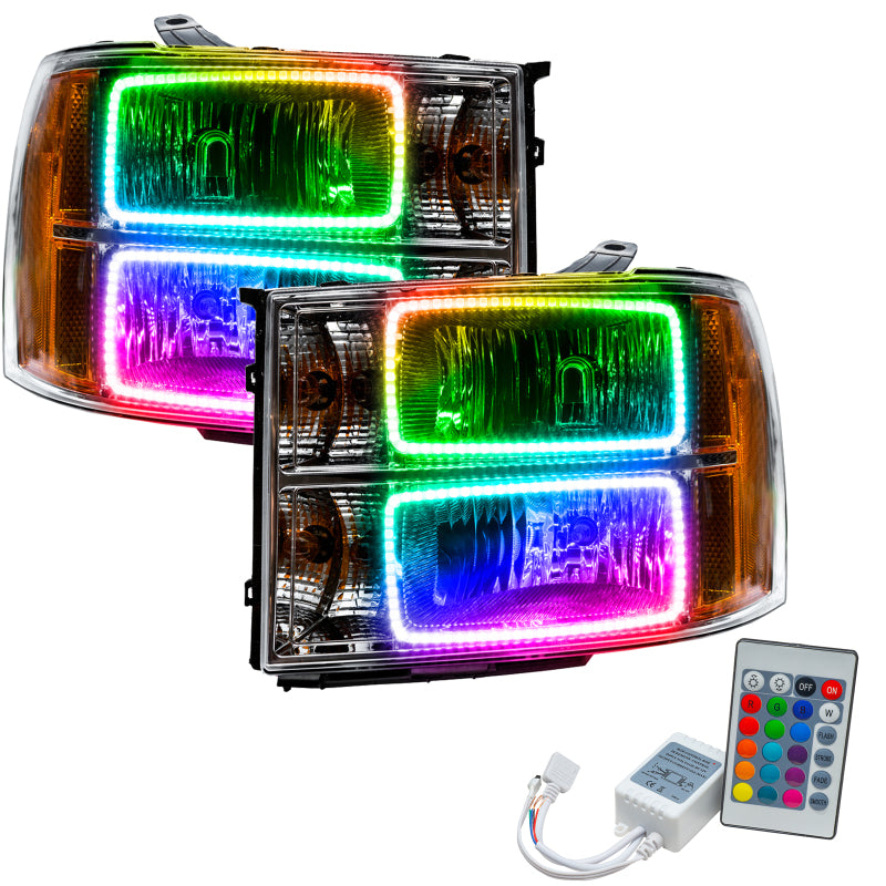 Oracle 07-13 GMC Sierra SMD HL - Square Ring Design - ColorSHIFT w/ Simple Controller SEE WARRANTY - 7054-504