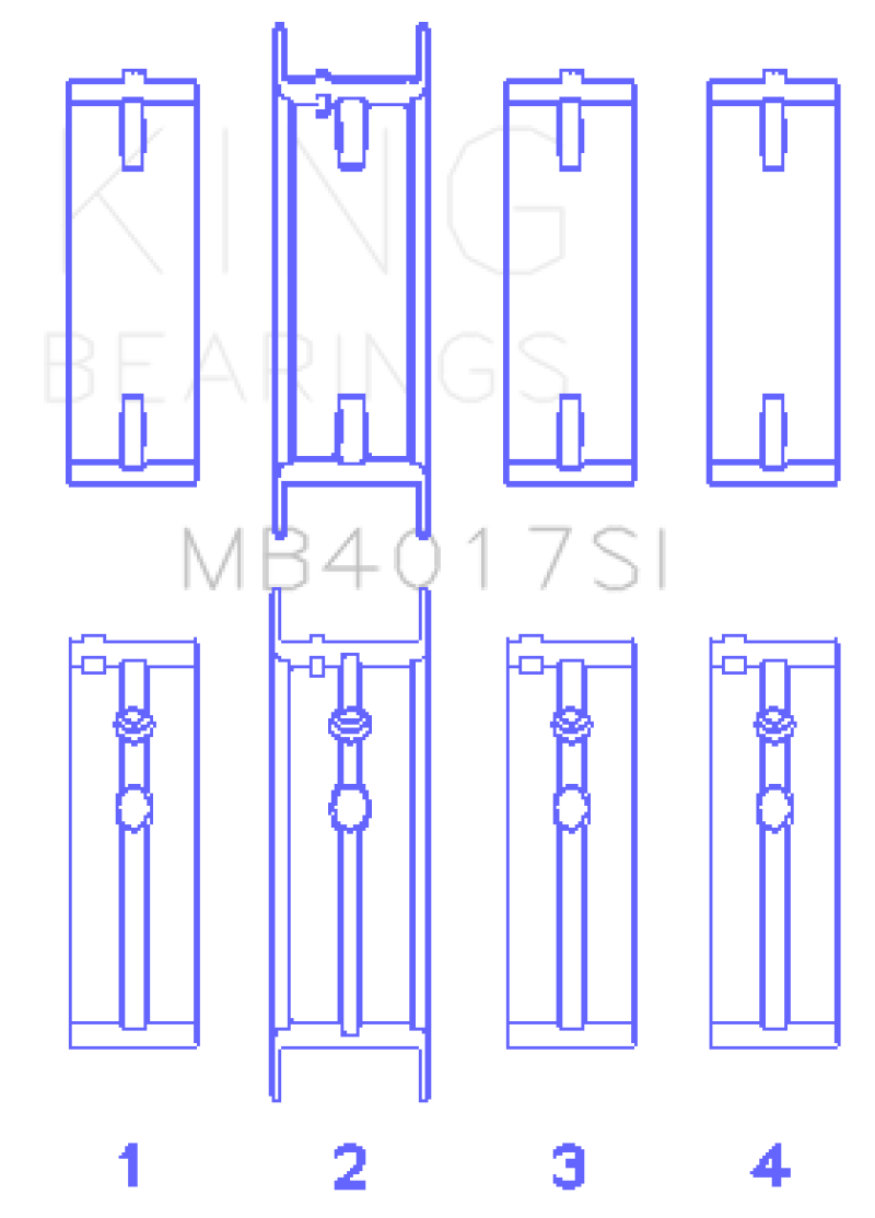 King GM 231 (3800) V6 (Size STD) Main Bearing Set - MB4017SI