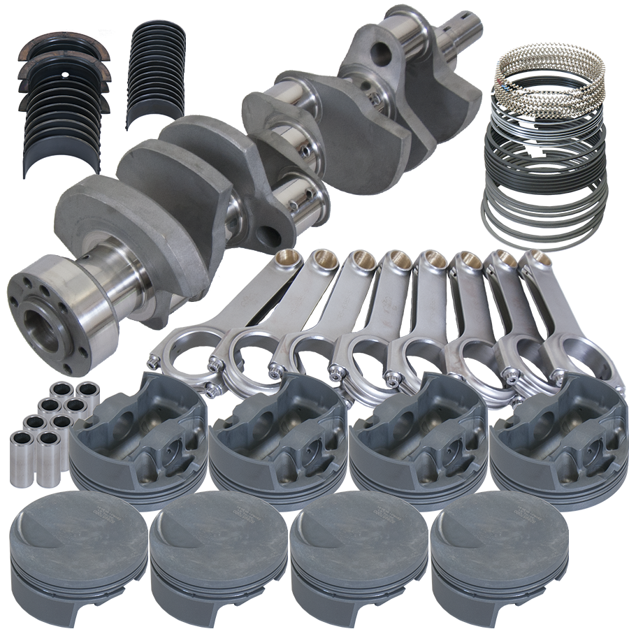 Eagle Chevy 502 4.250in Crank 6.385in H-Beam -3cc Flat Top 4.500in Pistons Balanced Assembly - B111374500 - front view