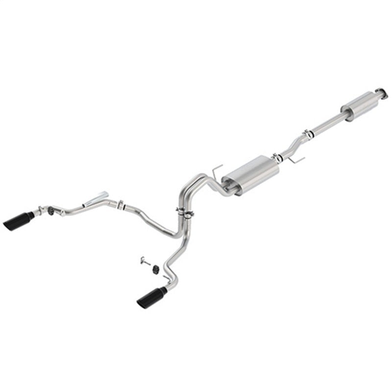 Ford Racing 15-18 F-150 5.0L Cat-Back Touring Exhaust System - Rear Exit Black Chrome Tips - M-5200-F1550DTBA