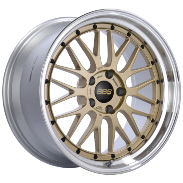 BBS LM 19x8.5 5x130 ET50 CB 71.6 Gold Center/Machined Lip Wheel - LM287GPK by BBS