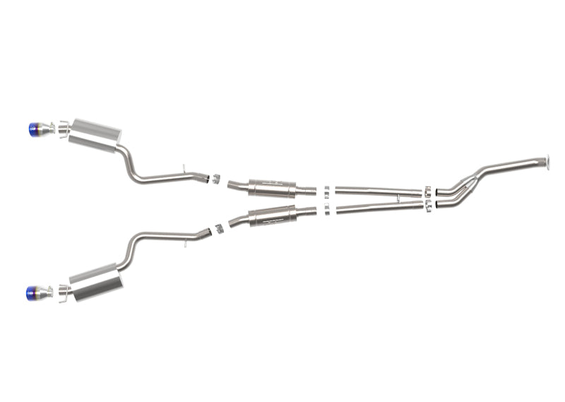 aFe POWER Takeda 16-17 Lexus IS200t L4-2.0L (t) 2.5in-3in 304 SS CB Exhaust w/ Blue Tip - 49-36059-L