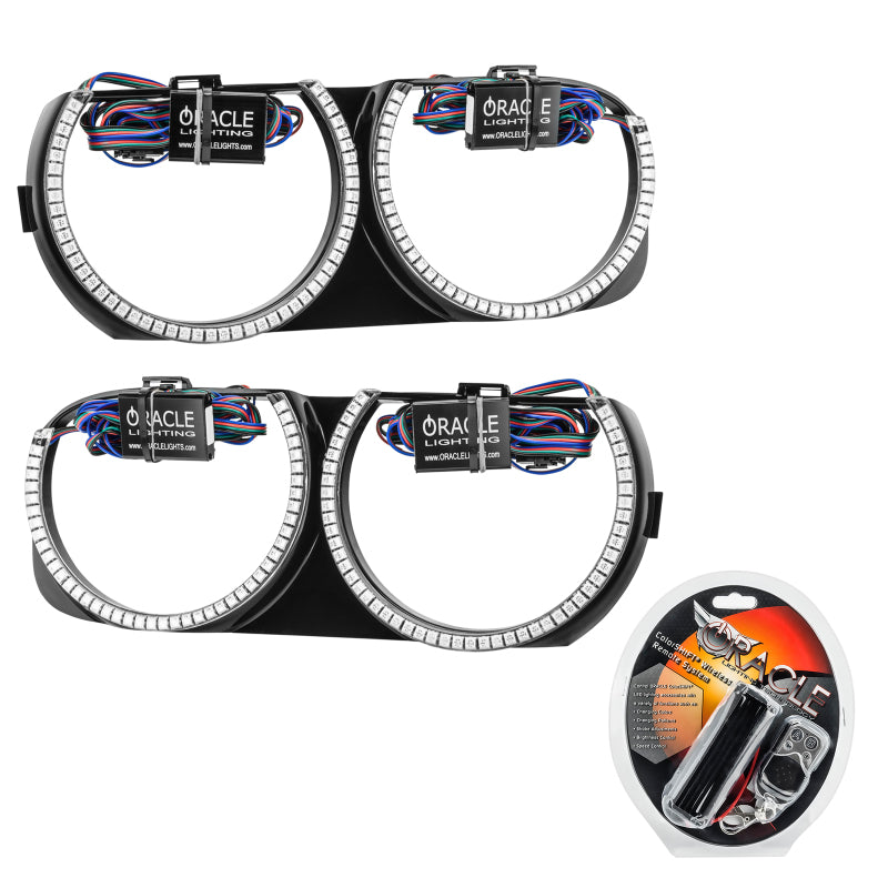 Oracle 15-21 Dodge Challenger Pre-Installed Halo Headlight Bezel - ColorSHIFT SEE WARRANTY - 7739-330