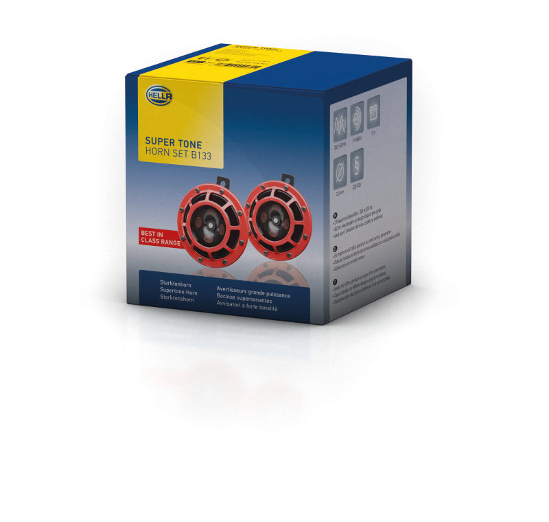 Hella Supertone Horn Kit 12V 300/500HZ Red - 003399801