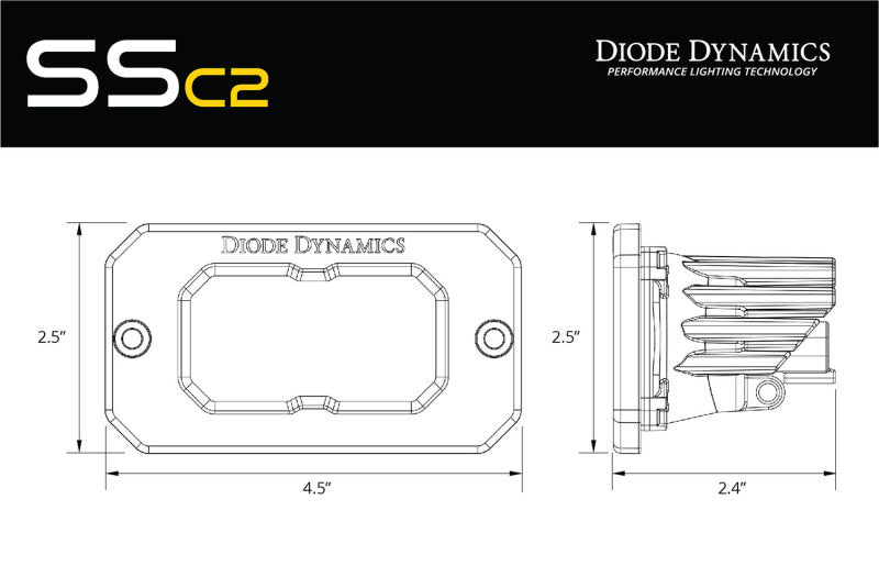 Diode Dynamics Stage Series 2 In LED Pod Sport - Yellow Fog Flush ABL Each - DD6425S
