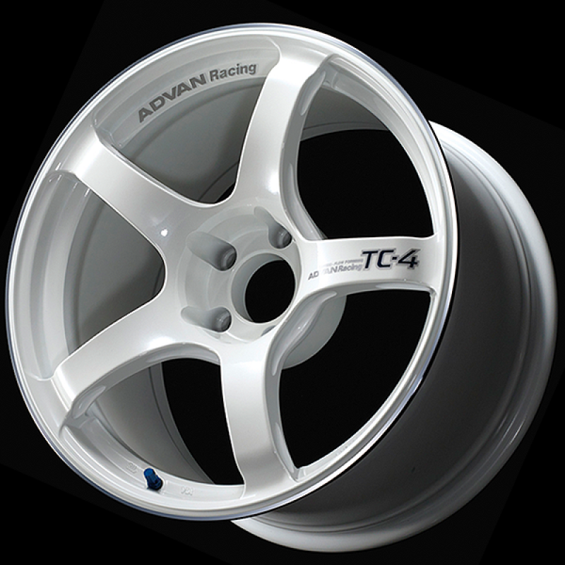 Advan TC4 18x8.5 +38 5-114.3 Racing White Metallic &amp; Ring Wheel - YAD8H38EWMR