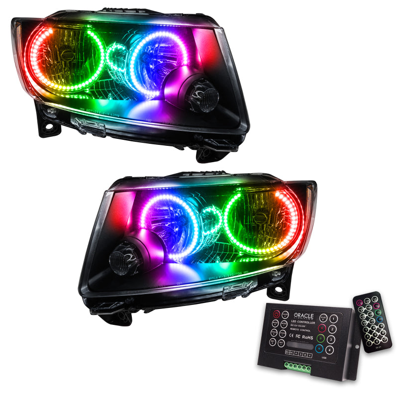 Oracle 11-13 Jeep Grand Cherokee SMD HL (Non-HID) - Chrome - ColorSHIFT w/ 2.0 Cntrl SEE WARRANTY - 7070-333