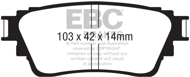 EBC 18-21 Mitsubishi Outlander Yellowstuff Rear Brake Pads - DP42376R