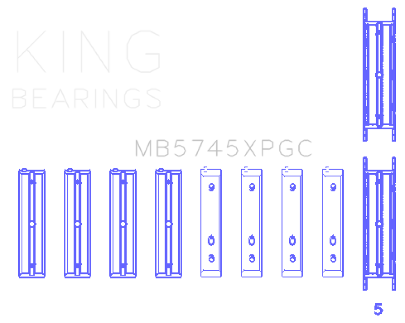 King Subaru FA20/Toyota 4U-GSE (Size STD) pMaxKote Performance Main Bearing Set - MB5745XPGC