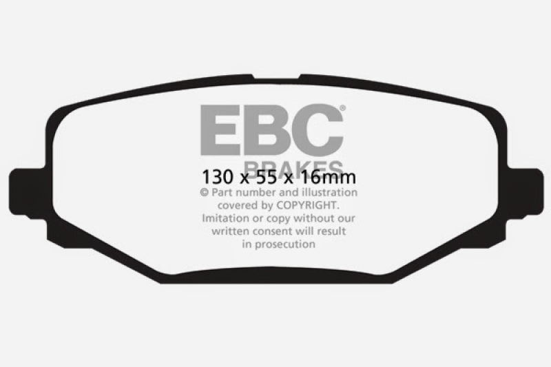 EBC 12+ Chrysler Town &amp; Country 3.6 Yellowstuff Rear Brake Pads - DP41889R