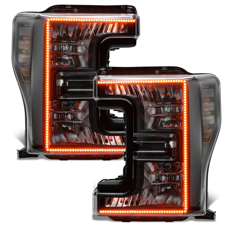 Oracle 17-19 Ford F-250 SD Dynamic Pre-Assembled Headlights - Halogen - Black Edition - SEE WARRANTY - 8203-332