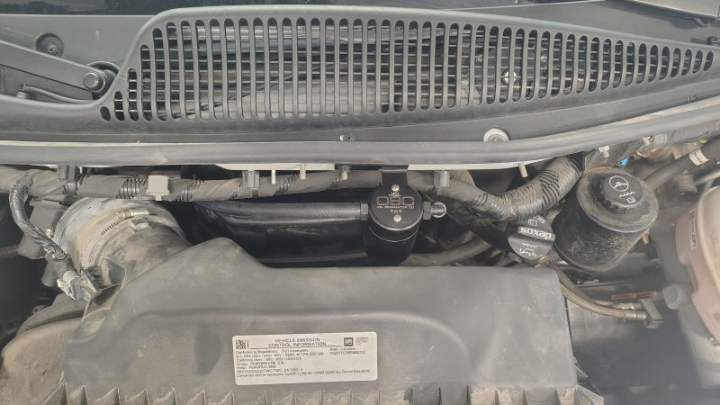 J&L 21-25 Chevy Express/ GMC Savana 6.6L Oil Separator 3.0 Driver Side - Black Anodized - 3128D-B
