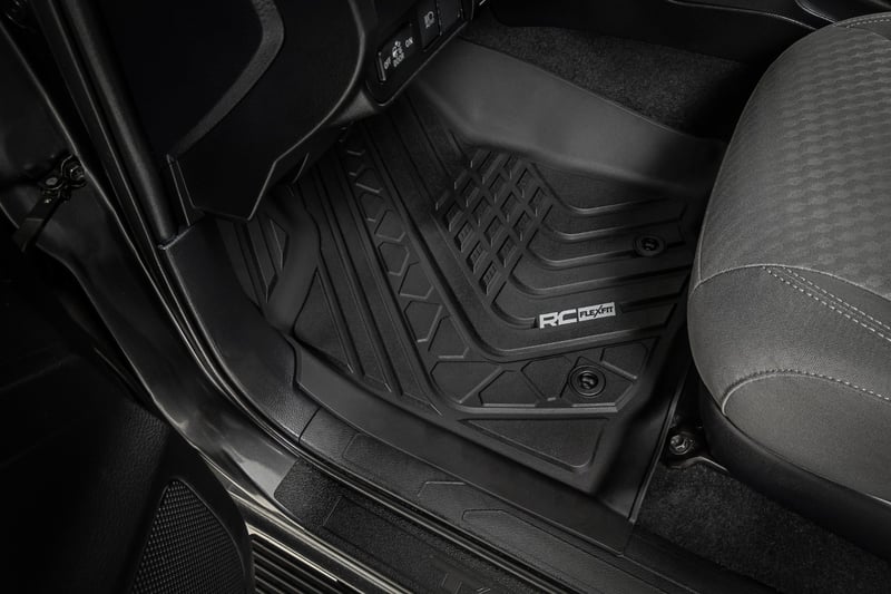 Rough Country - Flex-Fit Floor Mats - Front and Rear - Toyota Tacoma 2WD/4WD (2016-2023) - FF-71216 for 2016-2023 Toyota Taco