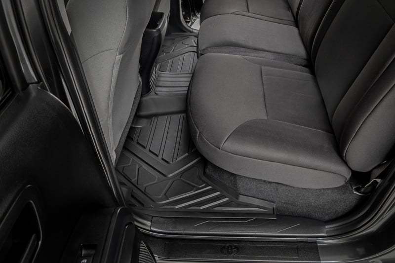 Rough Country - Flex-Fit Floor Mats - Front and Rear - Toyota Tacoma 2WD/4WD (2016-2023) - FF-71216 for 2016-2023 Toyota Taco