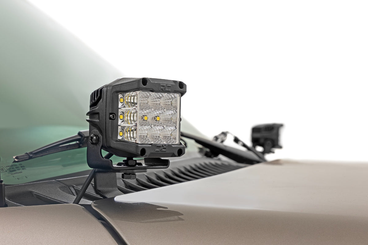 Rough Country - LED Light Kit - Ditch Mount - 2" Black Pair - Amber DRL - Chevy Silverado 1500 (99-06) - 82281 for 1999-2006 
