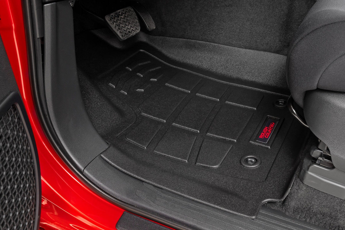 Rough Country - Sure-Fit Floor Mats - Front - Double Cab - Toyota Tacoma 2WD/4WD (2024-2025) - SM71223_A for 2024 Toyota Taco