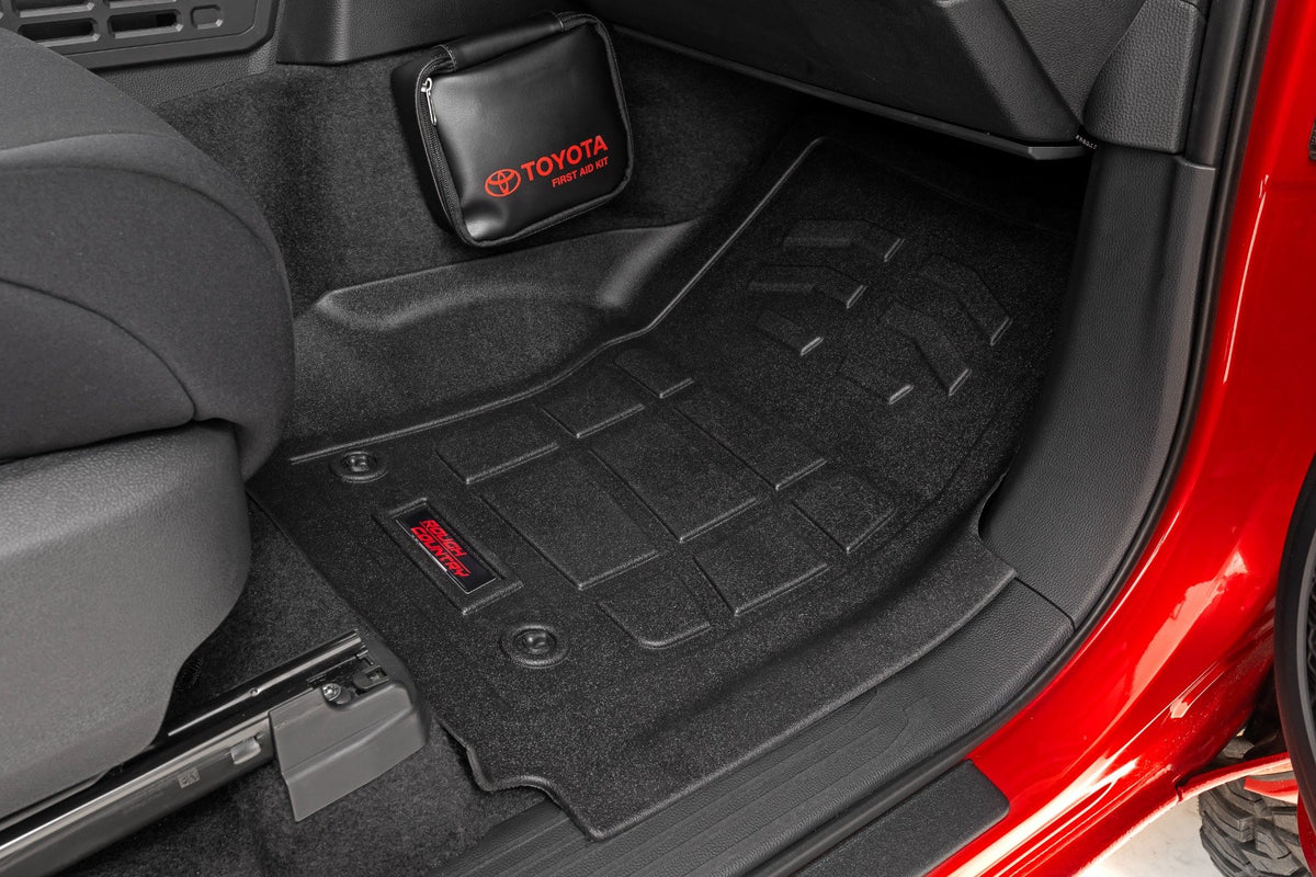 Rough Country - Sure-Fit Floor Mats - Front - Double Cab - Toyota Tacoma 2WD/4WD (2024-2025) - SM71223_A for 2024 Toyota Taco