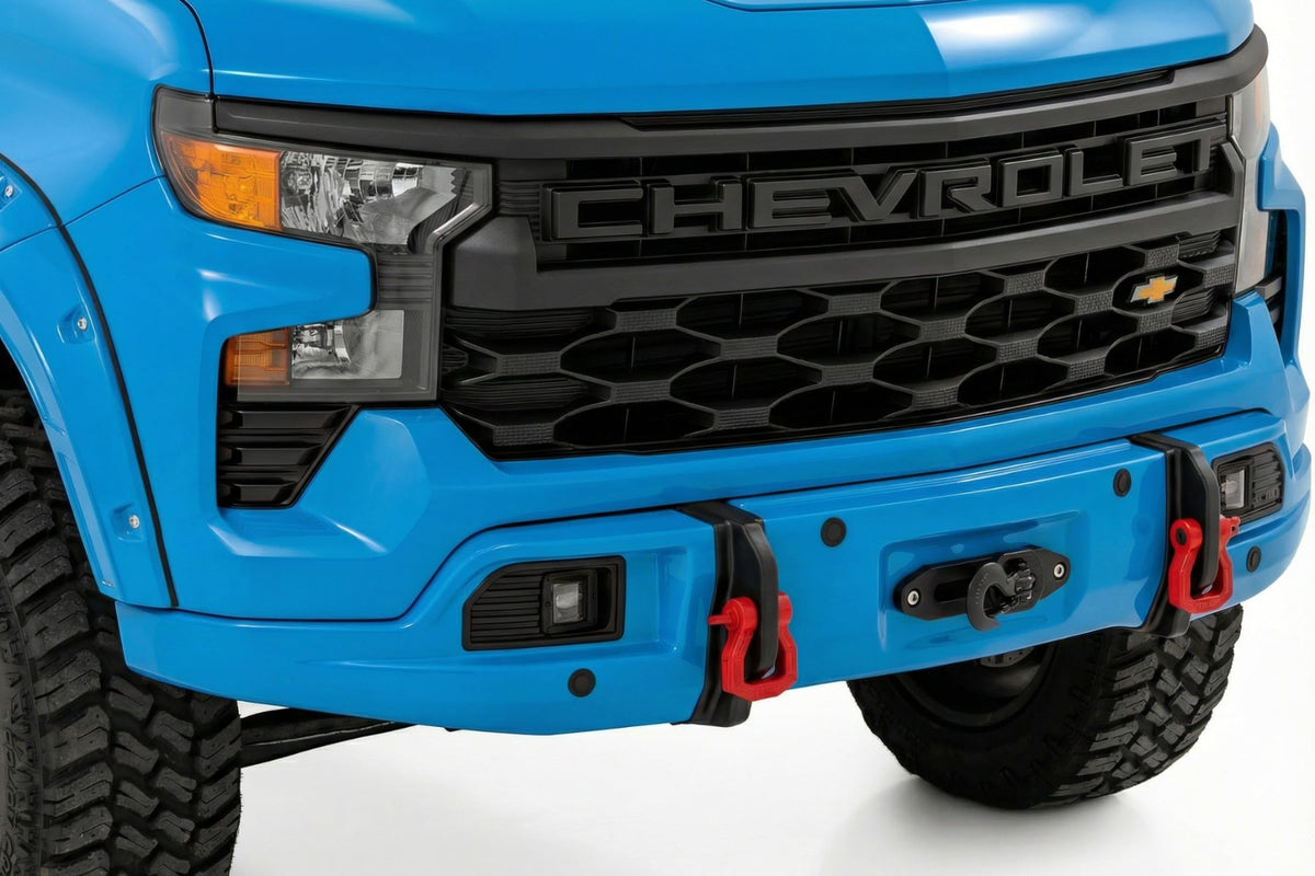 Rough Country - Front FXS Bumper - 12000S - GLT Glacier Blue - Chevy Silverado 1500 (23-26) - 13007-GLT