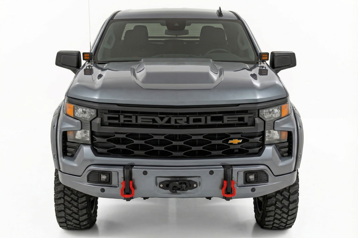 Rough Country - Front FXS Bumper - 12000S - GXD Sterling Grey Metallic - Chevy Silverado 1500 (23-26) - 13007-GXD