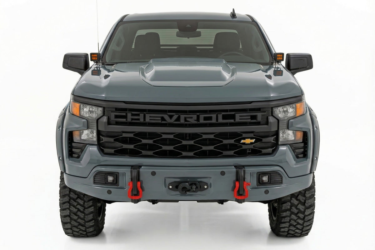 Rough Country - Front FXS Bumper - 12000S - GBD Cypress Gray - Chevy Silverado 1500 (23-26) - 13007-GBD