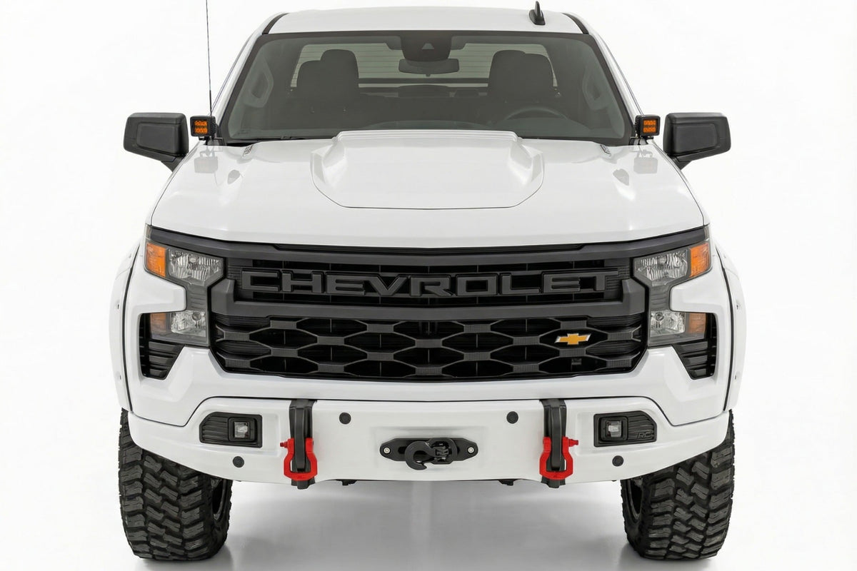 Rough Country - Front FXS Bumper - 12000S - GAZ Summit White - Chevy Silverado 1500 (23-26) - 13007-GAZ
